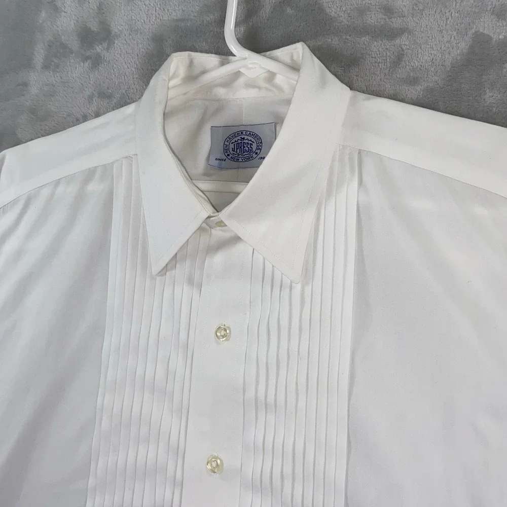J. Press Dress Shirt Mens 15.5 / 33 Tuxedo Button Up French Cuffs White USA Made